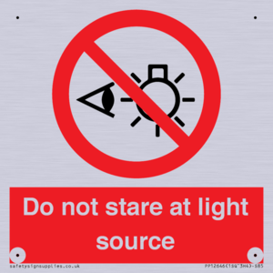 Do not stare at light source